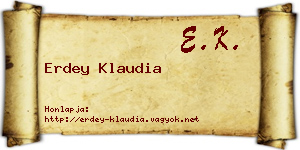 Erdey Klaudia névjegykártya